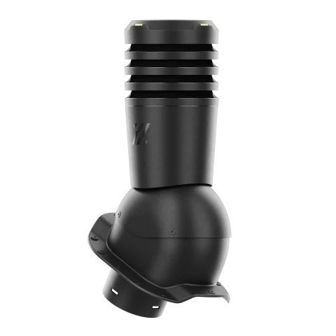EL-125-02-PR Kominek wentylacyjny Ecoline do blachodachówki profil R fi 125mm czarny