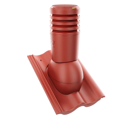 EL-150-004-D34 Kominek wentylacyjny Ecoline do dachówki cementowej Sigma fi 150mm  CIEMNOCZERWONY