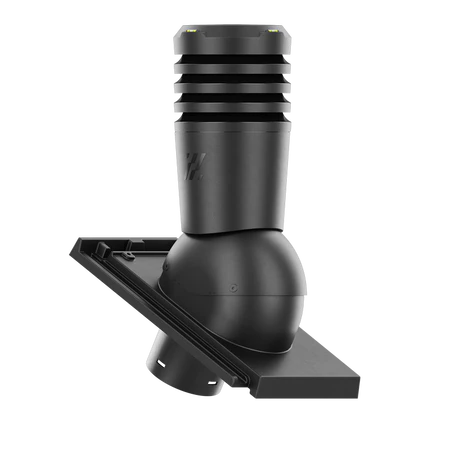 EL-150-02-D09 Kominek wentylacyjny Ecoline do dachówki ceramicznej Domino fi 150mm CZARNA MATOWA/GLAZURA