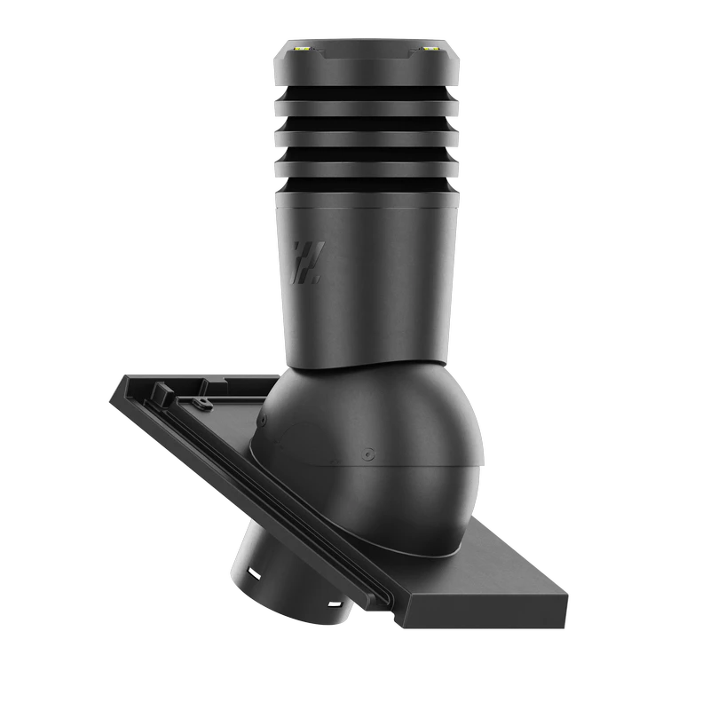 EL-150-02-D09 Kominek wentylacyjny Ecoline do dachówki ceramicznej Domino fi 150mm CZARNA MATOWA/GLAZURA