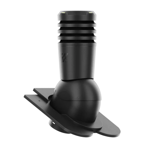 EL-150-02-D11 Kominek wentylacyjny Ecoline do dachówki karpiówki krycie w koronkę fi 150mm czarny