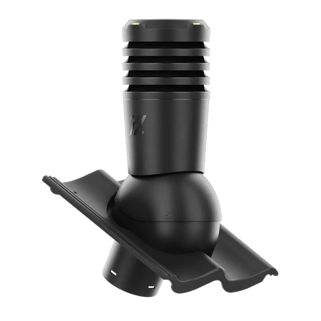 EL-150-02-D12 Kominek wentylacyjny Ecoline do dachówki cementowej Bałtycka fi 150mm  CZARNY
