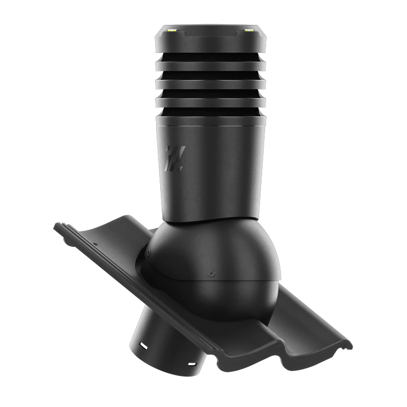 EL-150-02-D12 Kominek wentylacyjny Ecoline do dachówki cementowej Bałtycka fi 150mm CZARNY