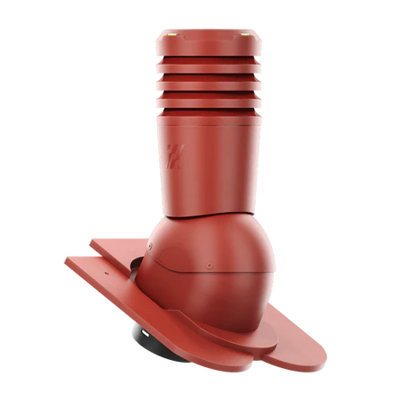 EL-150-04-D11 Kominek wentylacyjny Ecoline do dachówki karpiówki krycie w koronkę fi 150mm czerwony