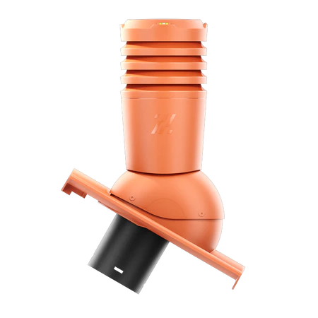 EL-150-06-D03 Kominek wentylacyjny Ecoline do dachówki ceramicznej Piemont fi 150mm  NATURALNA CZERWONA/MIEDZIANA ANGOBA