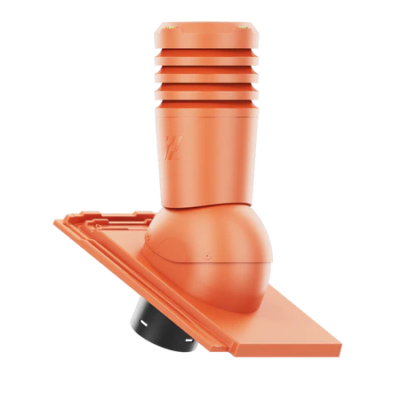 EL-150-06-D08 Kominek wentylacyjny Ecoline do dachówki ceramicznej Orea 9 fi 150mm  NATURALNA CZERWIEŃ