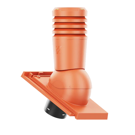 EL-150-06-D09 Kominek wentylacyjny Ecoline do dachówki ceramicznej Domino fi 150mm MIEDZIANA ANGOBA / NATURALNA CZERWIEŃ