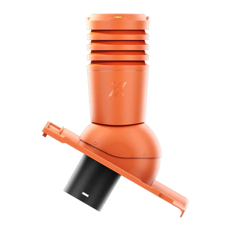 EL-150-16-D31 Kominek wentylacyjny Ecoline do dachówki cementowej Kapstadt fi 150mm  PLANAR CZERWONA