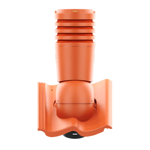 EL-150-16-D32 Kominek wentylacyjny Ecoline do dachówki cementowej Euronit - Extra fi 150mm  CZERWONA
