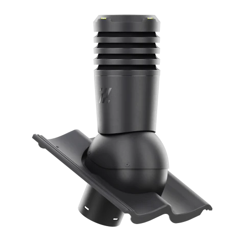 EL-150-18-D12 Kominek wentylacyjny Ecoline do dachówki cementowej BAŁTYCKA/IKAST/SKAGEN fi 150mm  ANTRACYTOWY