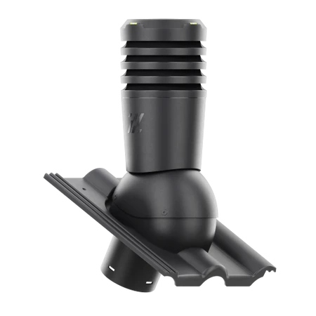 EL-150-18-D13 Kominek wentylacyjny Ecoline do dachówki cementowej Romańska fi 150mm Ciemny Grafit