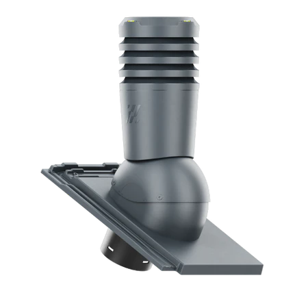 EL-150-19-D41 Kominek wentylacyjny Ecoline do dachówki ceramicznej Erlus Linea fi 150mm  SZARY SPIEK/CZARNY MAT