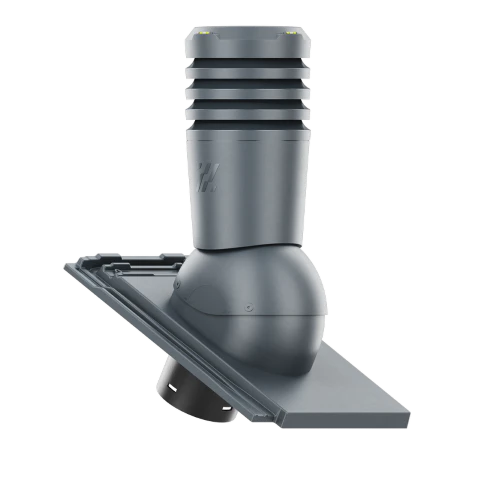 EL-150-19-D41 Kominek wentylacyjny Ecoline do dachówki ceramicznej Erlus Linea fi 150mm SZARY SPIEK/CZARNY MAT