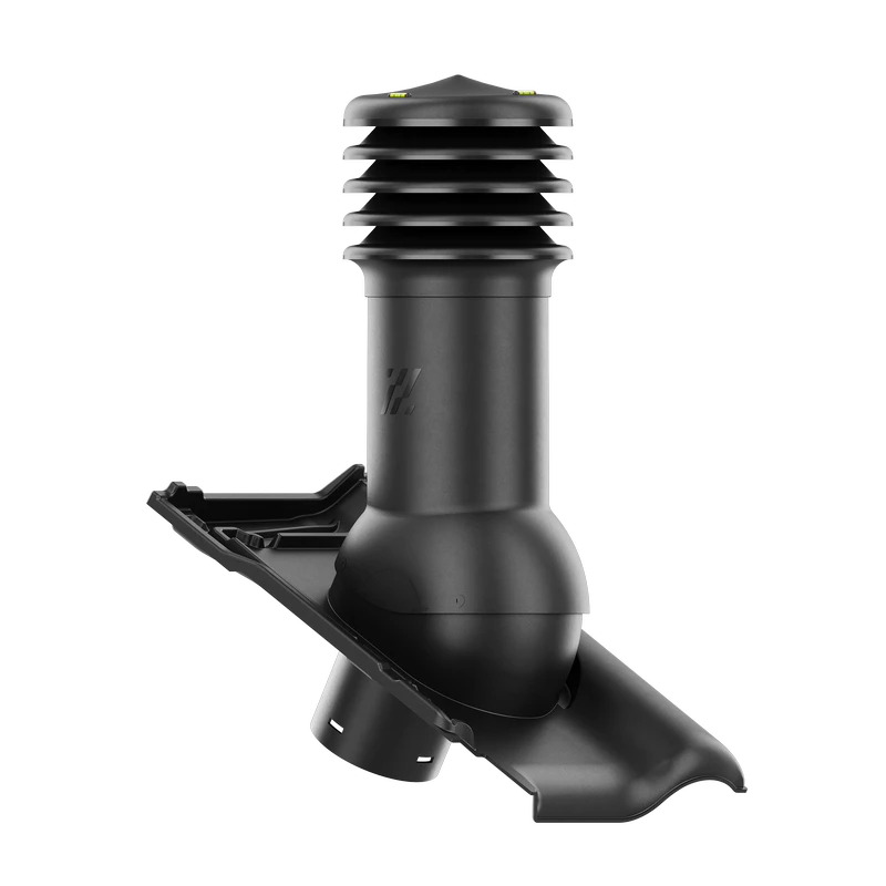 HV-125-02-D01 Kominek wentylacyjny HiVent do dachówki ceramicznej Titania fi 125mm nieocieplony ANTRACYT ANGOBA/CZARNA G