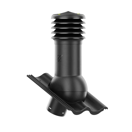 HV-125-02-D15 Kominek wentylacyjny HiVent do dachówki cementowej Celtycka fi 125mm nieocieplony CZARNY