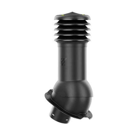 HV-125-02-MB Kominek wentylacyjny HiVent fi 125 do blachy  TRB-RIB CZARNY