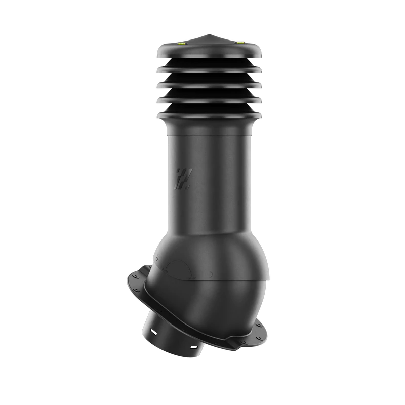HV-125-02-PL Kominek wentylacyjny HiVent do blachodachówki profil L fi 125mm nieocieplony czarny