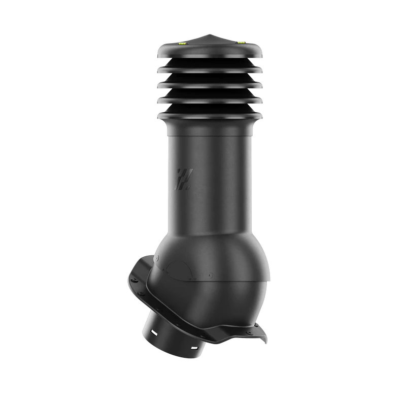 HV-125-02-PR Kominek wentylacyjny HiVent do blachodachówki profil R fi 125mm nieocieplony czarny