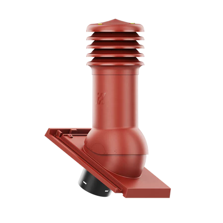 HV-125-04-D09 Kominek wentylacyjny HiVent do dachówki ceramicznej Domino fi 125mm nieocieplony CZERWIEŃ WINNA