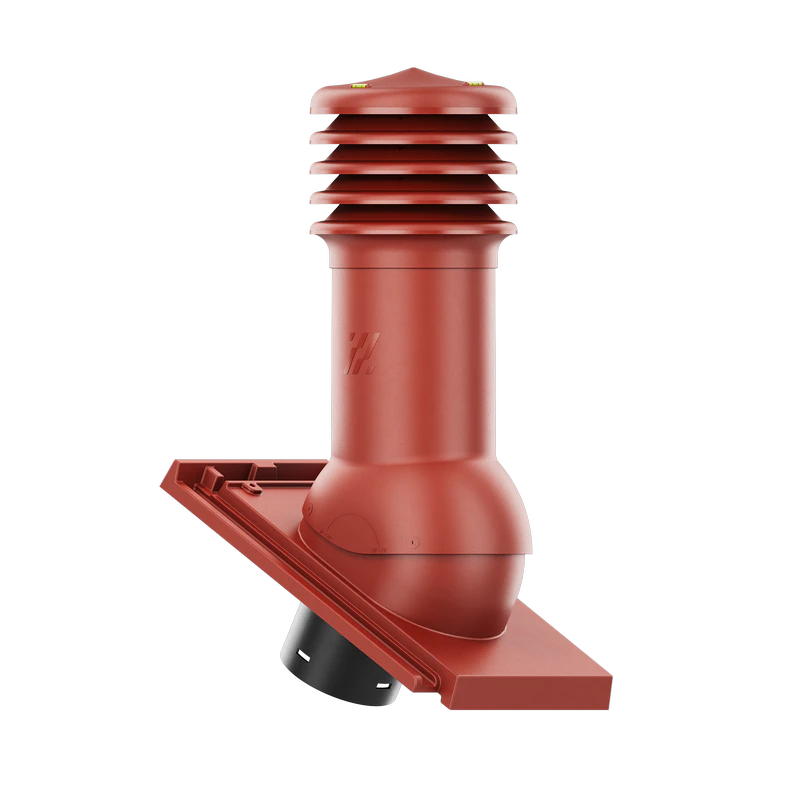 HV-125-04-D09 Kominek wentylacyjny HiVent do dachówki ceramicznej Domino fi 125mm nieocieplony CZERWIEŃ WINNA