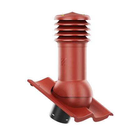 HV-125-04-D12 Kominek wentylacyjny HiVent do dachówki cementowej Bałtycka fi 125mm nieocieplony CZERWONY