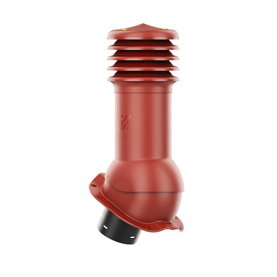 HV-125-04-PF Kominek wentylacyjny HiVent do blachodachówki profil F fi 125mm nieocieplony czerwony