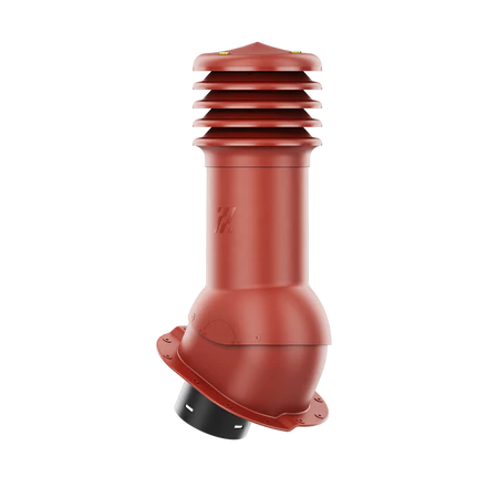 HV-125-04-PL Kominek wentylacyjny HiVent do blachodachówki profil L fi 125mm nieocieplony czerwony