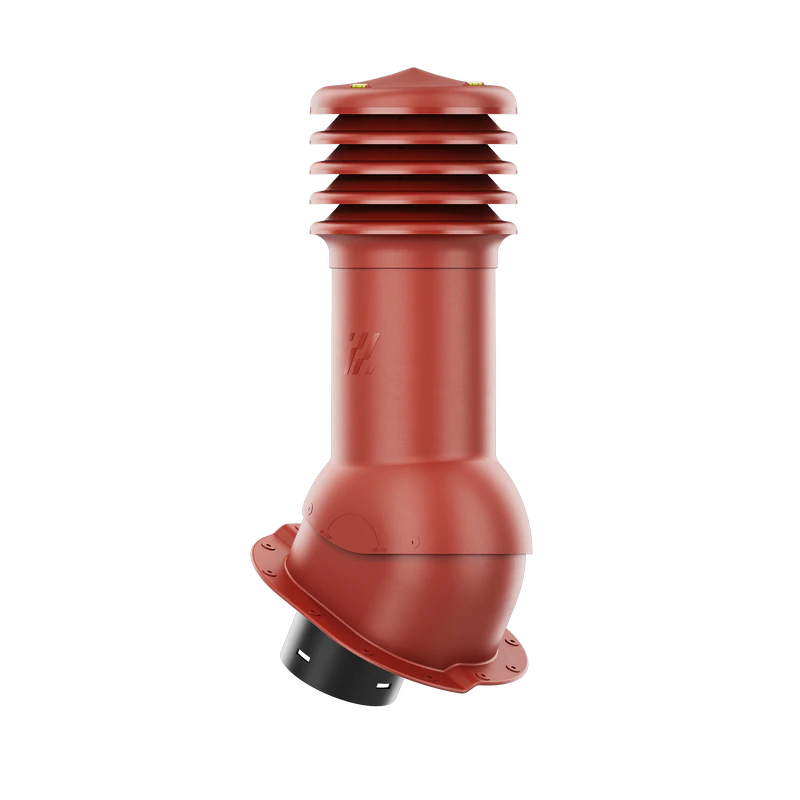 HV-125-04-PL Kominek wentylacyjny HiVent do blachodachówki profil L fi 125mm nieocieplony czerwony
