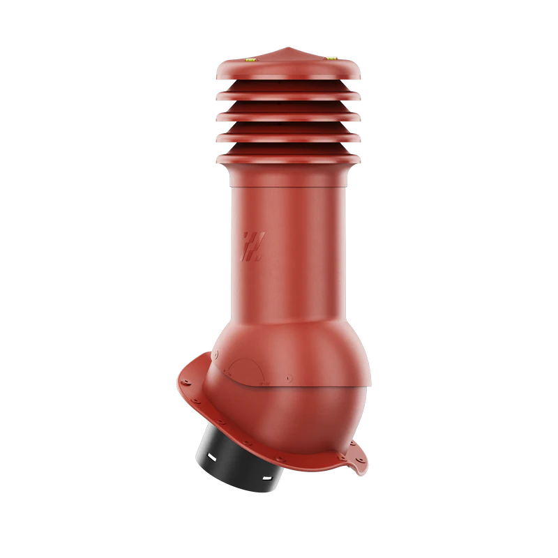 HV-125-04-PN Kominek wentylacyjny HiVent do blachodachówki profil N fi 125mm nieocieplony czerwony