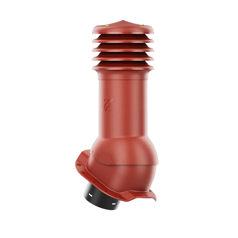 HV-125-04-PR Kominek wentylacyjny HiVent do blachodachówki profil R fi 125mm nieocieplony czerwony