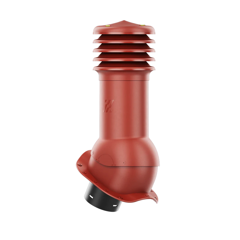 HV-125-04-PW Kominek wentylacyjny HiVent do blachodachówki profil W fi 125mm nieocieplony czerwony