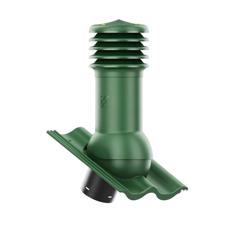 HV-125-05-D17 Kominek wentylacyjny HiVent do dachówki cementowej Palema fi 125mm nieocieplony JASNOZIELONY/OLIWKOWY