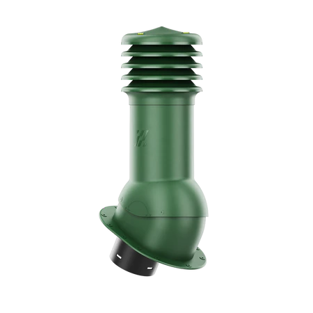 HV-125-05-PI Kominek wentylacyjny HiVent z podstawą płaską i uszczelką butylową profil PI fi 125mm nieocieplony zielony