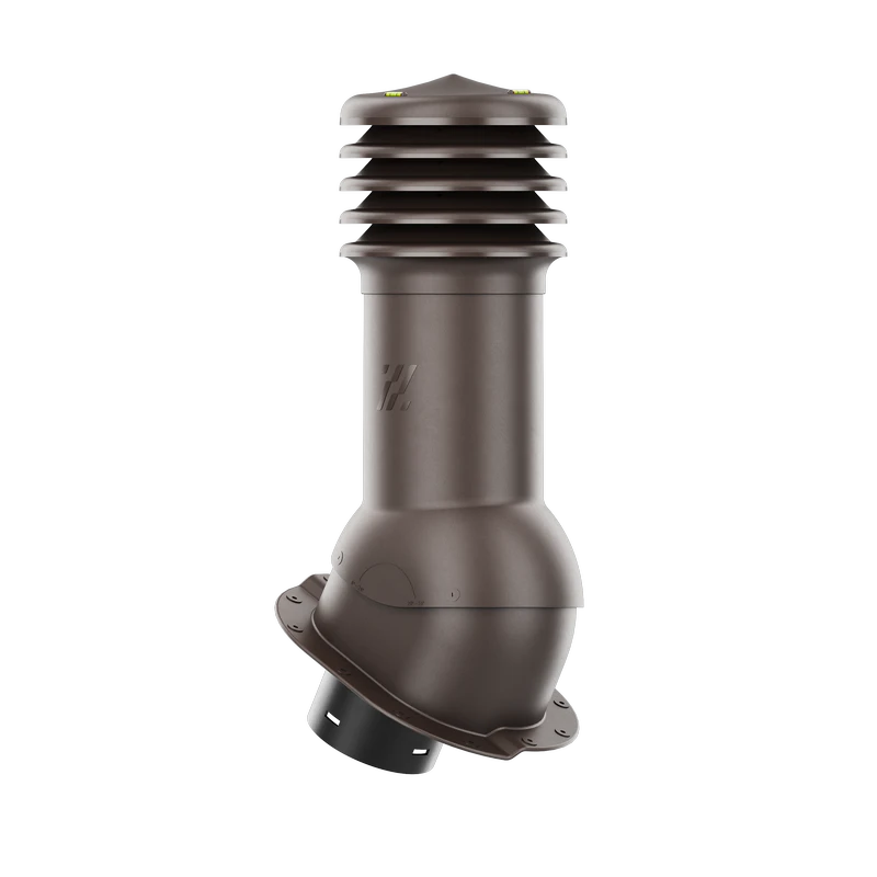 HV-125-07-PL Kominek wentylacyjny HiVent do blachodachówki profil L fi 125mm nieocieplony ciemny brąz