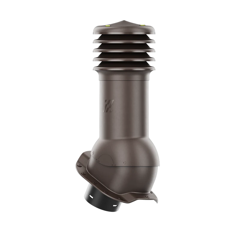 HV-125-07-PR Kominek wentylacyjny HiVent do blachodachówki profil R fi 125mm nieocieplony ciemny brąz