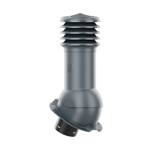 HV-125-09-MB Kominek wentylacyjny HiVent fi 125 do blachy  TRB-RIB ANTRACYTOWY