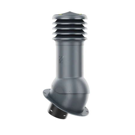 HV-125-09-PI Kominek wentylacyjny HiVent z podstawą płaską i uszczelką butylową profil PI fi 125mm nieocieplony antracyt