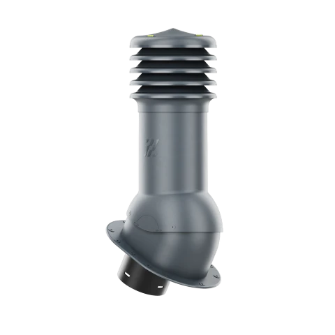 HV-125-09-PI Kominek wentylacyjny HiVent z podstawą płaską i uszczelką butylową profil PI fi 125mm nieocieplony antracyt
