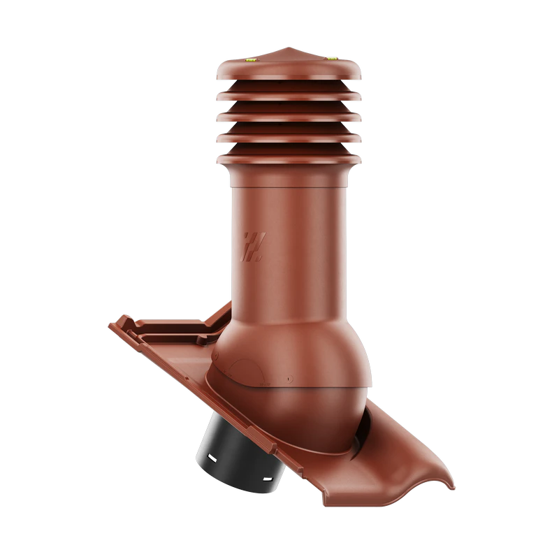 HV-125-11-D04 Kominek wentylacyjny HiVent do dachówki ceramicznej Monza fi 125mm nieocieplony KASZTAN ANGOBA