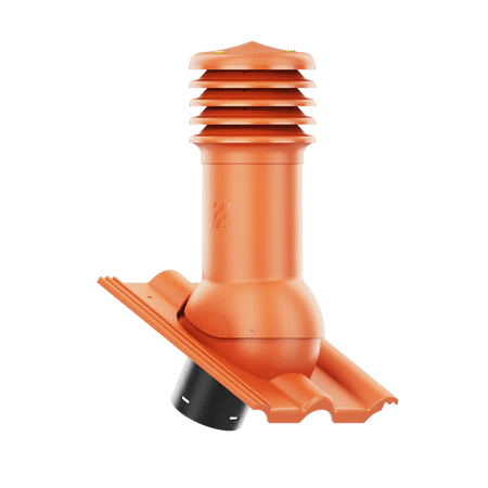 HV-125-16-D13 Kominek wentylacyjny HiVent do dachówki cementowej Romańska fi 125mm nieocieplony CEGLANY LUMINO/CISAR
