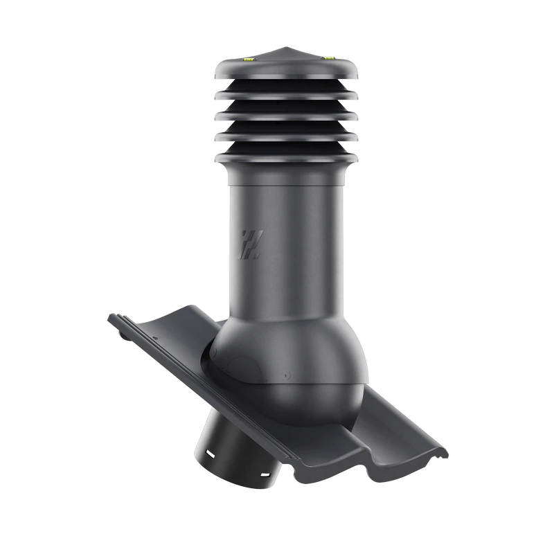 HV-125-18-D12 Kominek wentylacyjny HiVent do dachówki cementowej Bałtycka fi 125 mm Antracyt 1