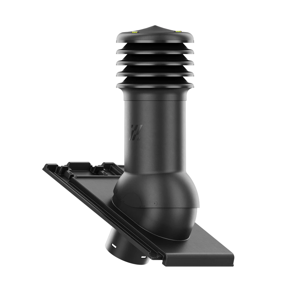 HV-150-02-D07 Kominek wentylacyjny HiVent do dachówki ceramicznej Simpla fi 150mm nieocieplony ANTRACYT ANGOBA/CZARNA GL