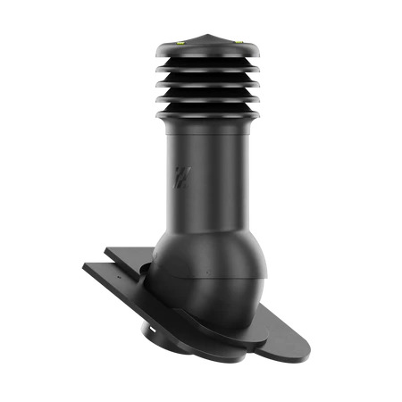 HV-150-02-D11 Kominek wentylacyjny HiVent do dachówki karpiówki krycie w koronkę fi 150mm nieocieplony czarny