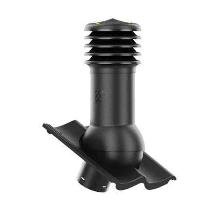 HV-150-02-D12 Kominek wentylacyjny HiVent do dachówki cementowej Bałtycka fi 150mm nieocieplony CZARNY