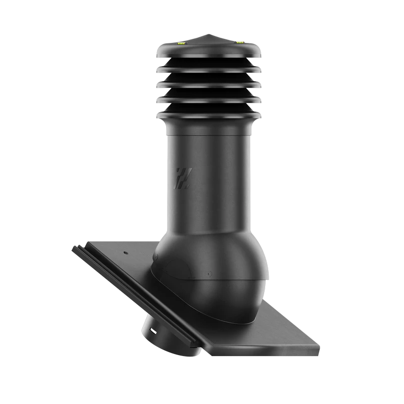 HV-150-02-D19 Kominek wentylacyjny HiVent do dachówki cementowej Teviva fi 150mm nieocieplony CZARNY CISAR