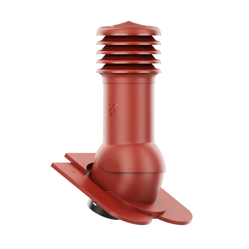 HV-150-04-D11 Kominek wentylacyjny HiVent do dachówki karpiówki krycie w koronkę fi 150mm nieocieplony czerwony