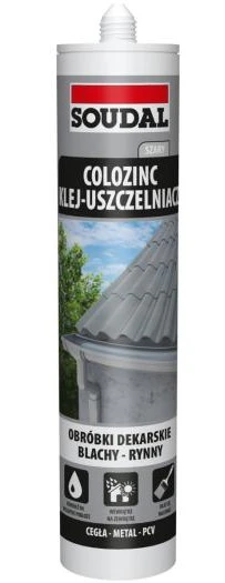 Klej uszczelniający dekarski do blach rynien szary SOUDAL COLOZINC 290ml