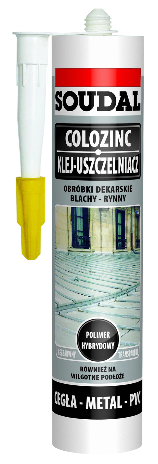 Klej uszczelniający do blachy bezbarwny SOUDAL COLOZINC 290ml