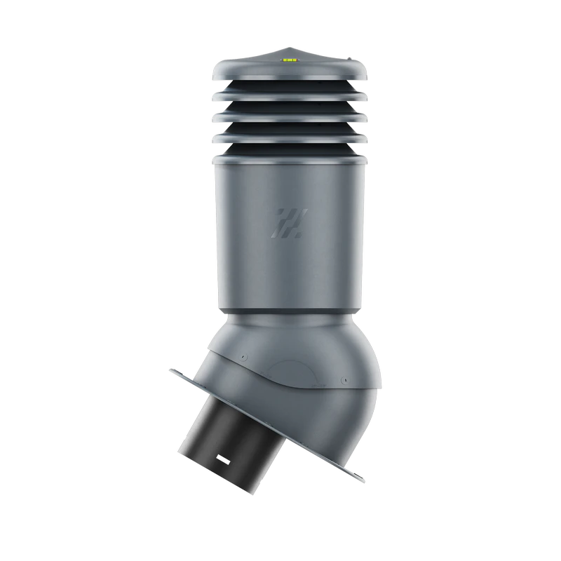 Kominek z podstawą płaską HiVent 150mm HVO-150-09-PI antracyt ocieplony (Garda, rąbek, gont, papa)