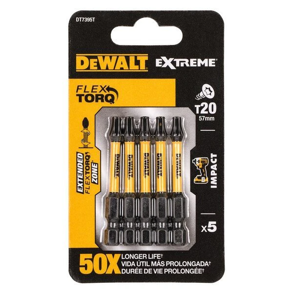 Końcówki wkrętarskie udarowe DeWalt T20x50mm 5szt DT7395T-QZ
